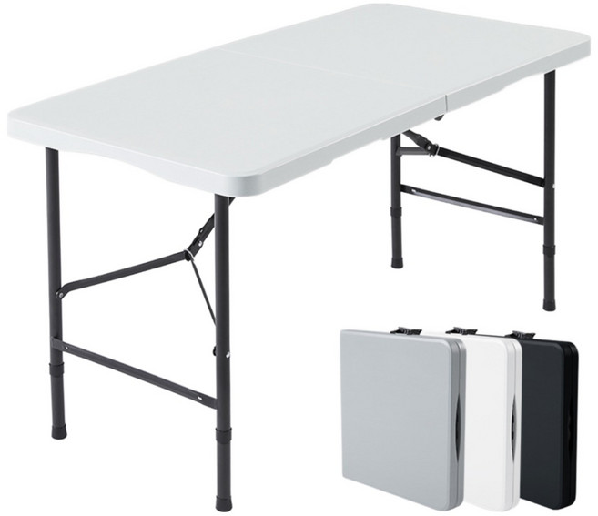 TANI 아웃도어 브로몰딩 4단 높이조절 접이식테이블 120*60CM, 화이트