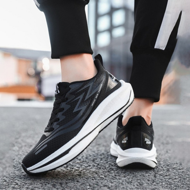 ANYOU 남녀 공용 커플 런닝화 워킹화 유니섹스 데일리 운동화 편한 가벼운 통굽 에어메쉬 러닝 스니커즈 캐주얼 트레이닝화 여행 운동화