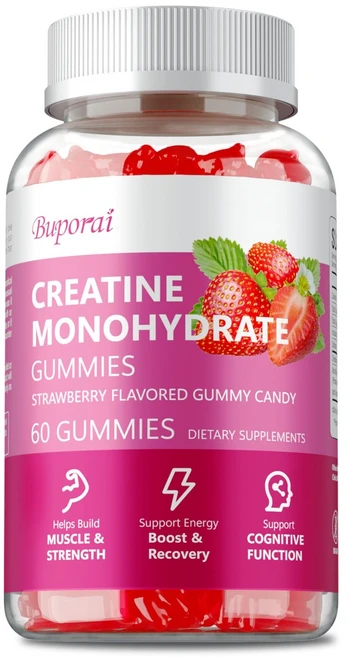 크레아틴 모노하이드레이트 젤리 - 순수 근육량 증가 글루텐 프리 근육 에너지 및 인지 기능 지원, 3개, 60정 - 쿠팡