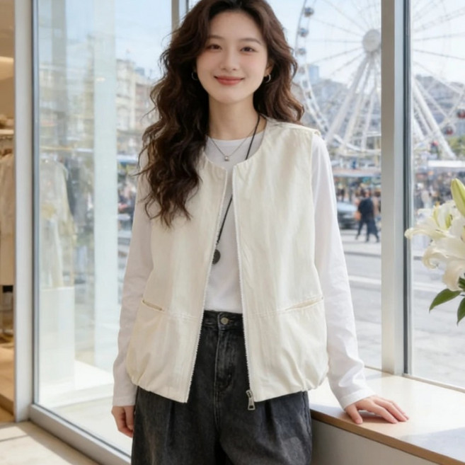 여성베스트 루즈핏 집업디자인 캐주얼 데일리 외출용 조끼