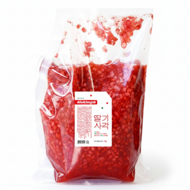 국산 100% 과육이 살아있는 딸기사각 다이스 큐브 카페 딸기청, 1kg, 1개, 3개입