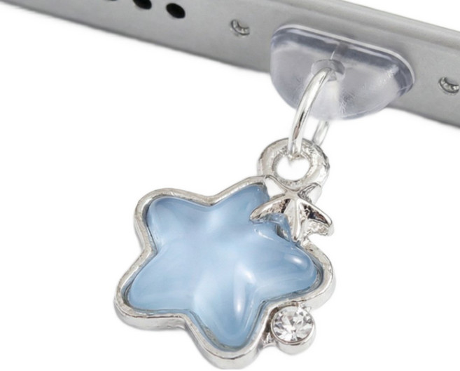 리브고 별 스마트폰 C타입 충전캡 단자캡 보호캡 먼지마개 더스트캡 먼지방지캡 폰 액세서리, 1개, 블루