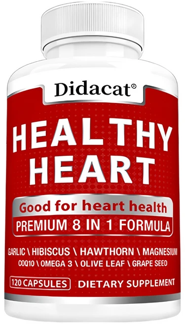 건강한 심장 - 혈액흐름과 심장건강 보충제 COQ 10 마늘 마그네슘 산사나무 함유, 1병, 60정, 1개 - 쿠팡