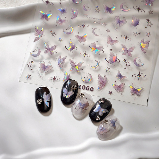 캔디스토어 크리스탈버터 네일 스티커 유리조각처럼 영롱하게, 1개, J