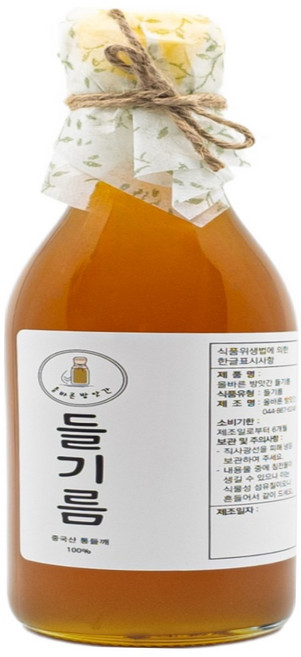 올바른방앗간 저온압착 특 A 중국산 들기름 350ml 1개