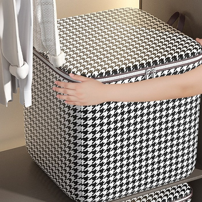 버들 대용량 150L 체크 수납함 옷 이불 정리용 공간절약, 3개