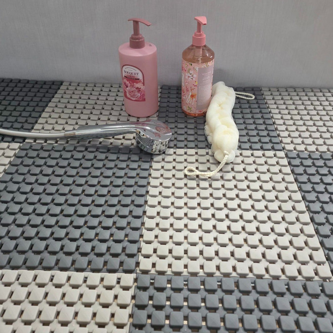 더블유에스랩 논슬립 발매트 국내생산 욕실 화장실 베란다 미끄럼방지 말랑한 쿠션 발이편한 조립형매트 30*30cm, 베이지, 20개