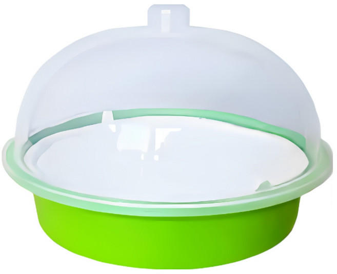 코르빈 국내생산 전자레인지 촉촉한 찜기 용기, 1개, 프레시 그린