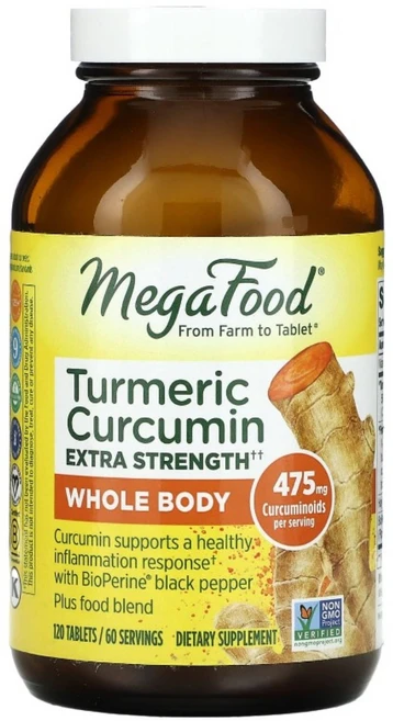 메가푸드 강황 커큐민 Turmeric Curcumin 237.5mg 120정 비타민C, 1개, 60 정 - 쿠팡