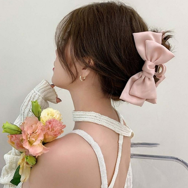 벼리부루 리본 포인트 14센치 빅사이즈 여성 헤어 집게핀 5color