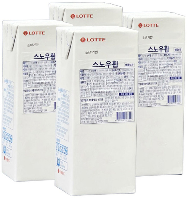 롯데 스노우휩 1.03kg 식물성 휘핑크림 대체당 (아이스박스포함), 4개