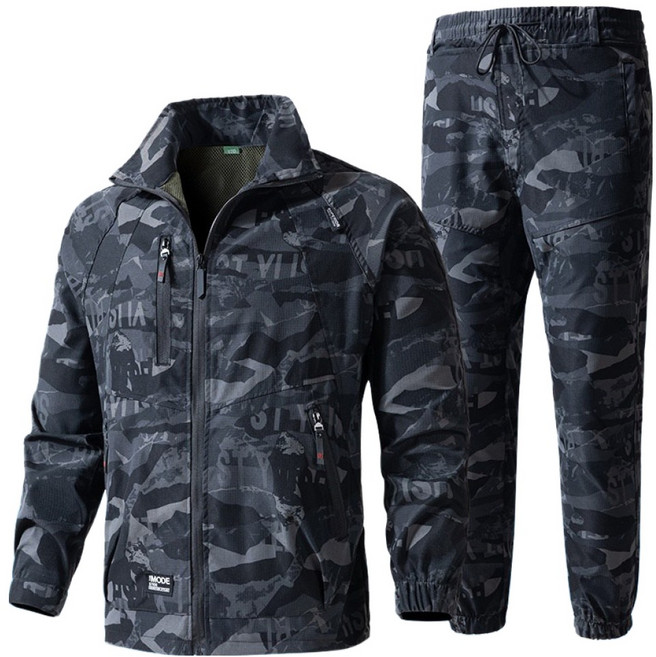 ANYOU 남자 춘추 방수 정비복 스판 등산복 작업복 아웃도어 낚시복 방풍 스포츠 상하의 세트 작업복바지