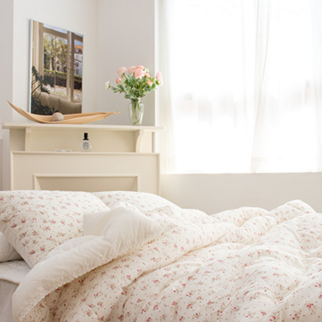 로맨틱한 새솜 60수 순면 사계절 니아베 눈꽃 차렵이불세트