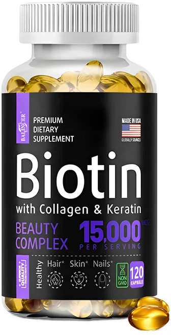비오틴 보충제 - 콜라겐 + 케라틴 - 머리카락 피부 손톱의 성장과 건강을 촉진하고 피부 질감을 개선하며 주름을 줄이고 노화를 방지합니다., 2개, 120정 - 쿠팡