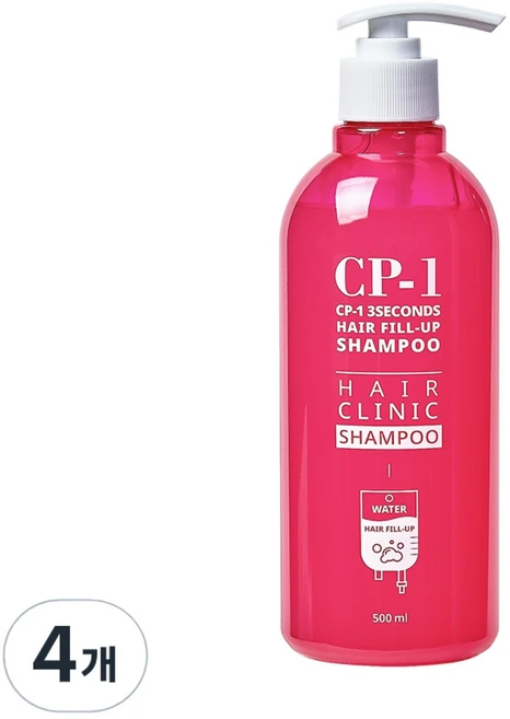 씨피원 3세컨즈 헤어필업 아쿠아 샴푸, 4개, 500ml - 쿠팡