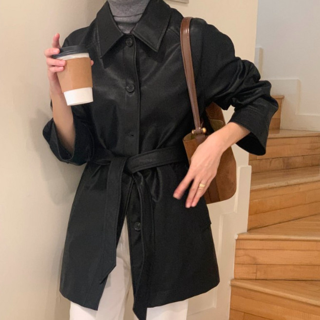 MADE 루어스룸 낫띵 벨트 하프 레더 자켓 (2color)