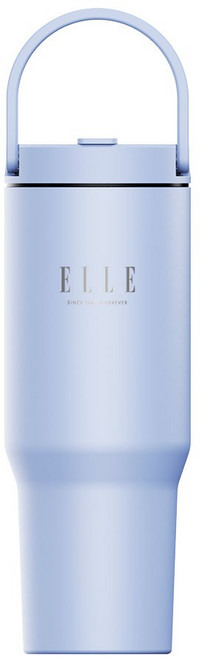 엘르 텀블러 시그니처 대용량 차량용 스텐 보온 보냉 빨대 손잡이 대형 960ml, 1개, 스카이블루