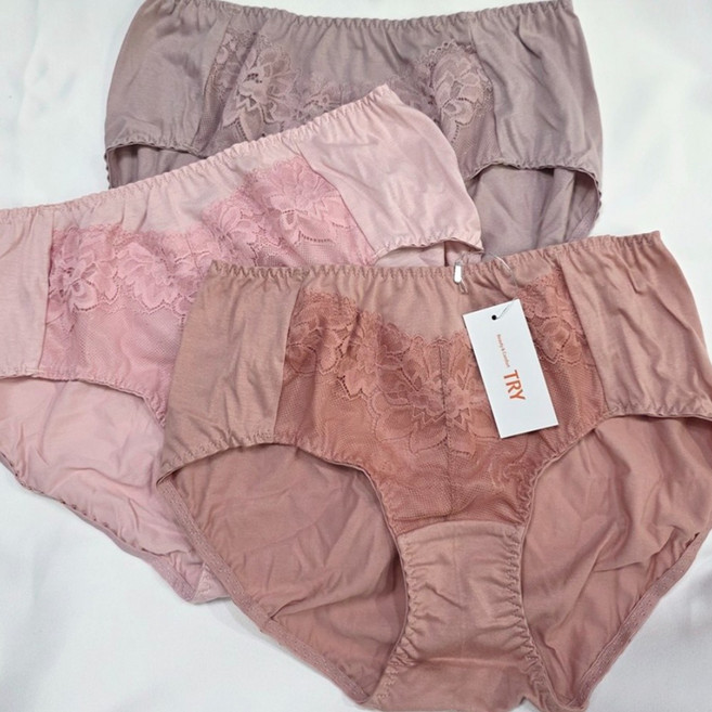 트라이 맥시 여팬티 순면 레이스 팬티 엄마 할머니 j57