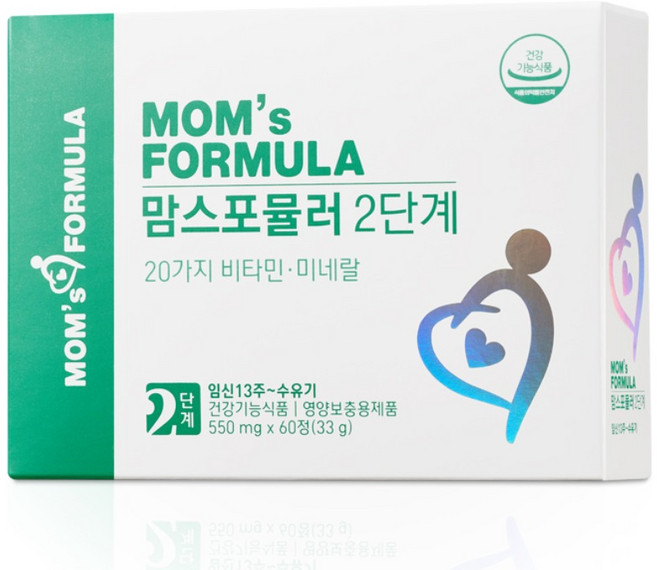 맘스포뮬러 2단계 임산부 수유부 산후 출산후 종합 비타민 철분제 모유수유, 1개, 60정