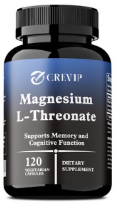 프리미엄 마그네슘 L-트레오네이트 두뇌 기능 지원 기억력 개선 수면 질 향상 스트레스 완화 신경 건강 정신 명료성 혈뇌 장벽 통과 천연 성분, 1개, 60정
