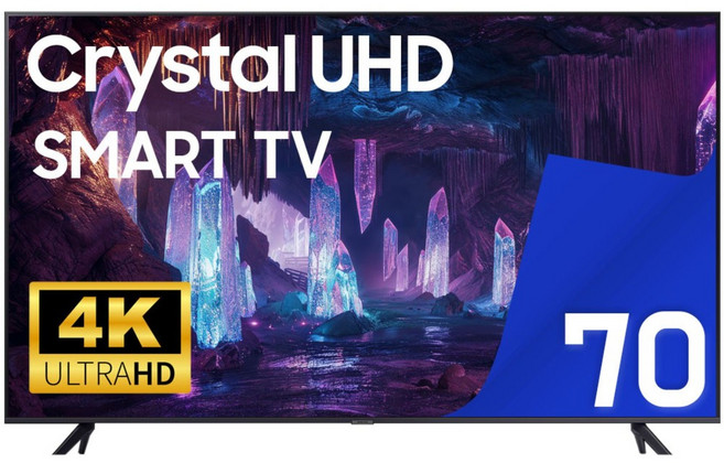 삼성 70인치 최신형 크리스탈 4K UHD 스마트TV, 고객직접설치, 스탠드형, 177cm(70인치)