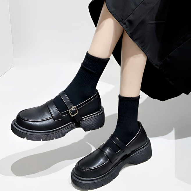 디아망 클로이 키높이 통굽 메리제인 스트랩 5cm 로퍼