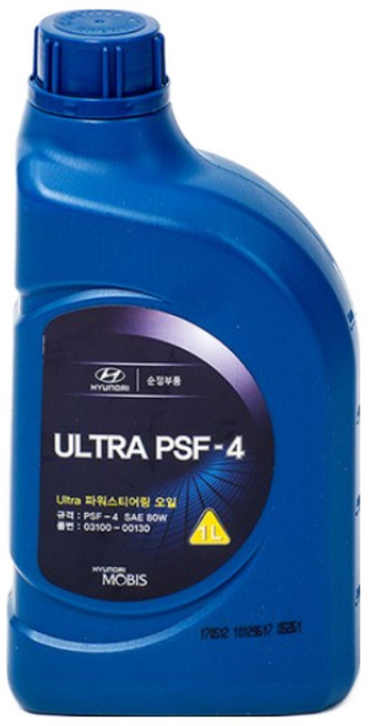 현대모비스 울트라 파워스티어링 오일 / 0310000130 / 순정부품 / PSF -4 SAE 80W / 03100 00130 / ULTRA PSF-4 / 녹색