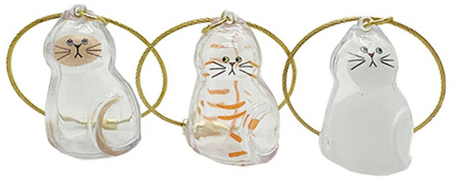 바이유즈 평생 기억하고 싶은 고양이키링 3종, 앉은 고양이, 1세트