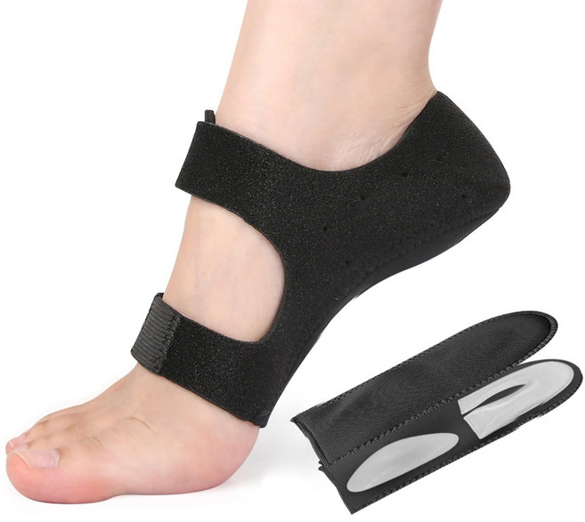 라라무브 족저근막 아치 발바닥 뒤꿈치패드, 블랙, 1세트