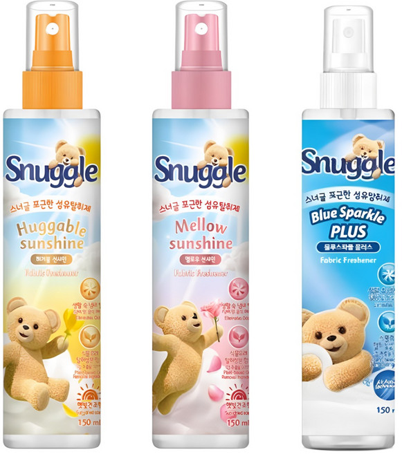 스너글 섬유탈취제 허거블선샤인 150ml + 멜로우선샤인 150ml + 블루스파클 플러스 150ml, 1개