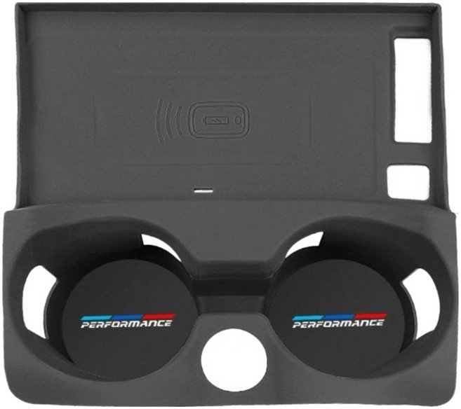 BMW 3 4 5 X1 X2 X3 X4 무선 충전 컵홀더 실리콘 보호 커버, 18-24년형 iX3x3 X4 블랙 (충전O), 1개