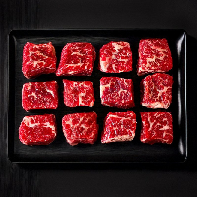 베스트밀 육즙 가득 두툼한 깍둑꽃갈비살 눈꽃 소갈비 진갈비살 순살 우대갈비, 3개, 200g