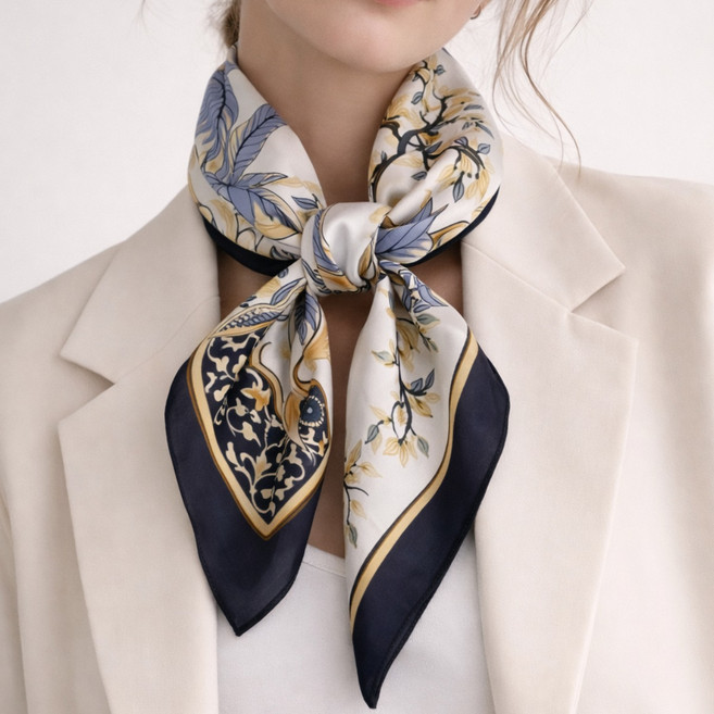 루루코알라 고급 70cm 모던 실키 스카프 (실크느낌)