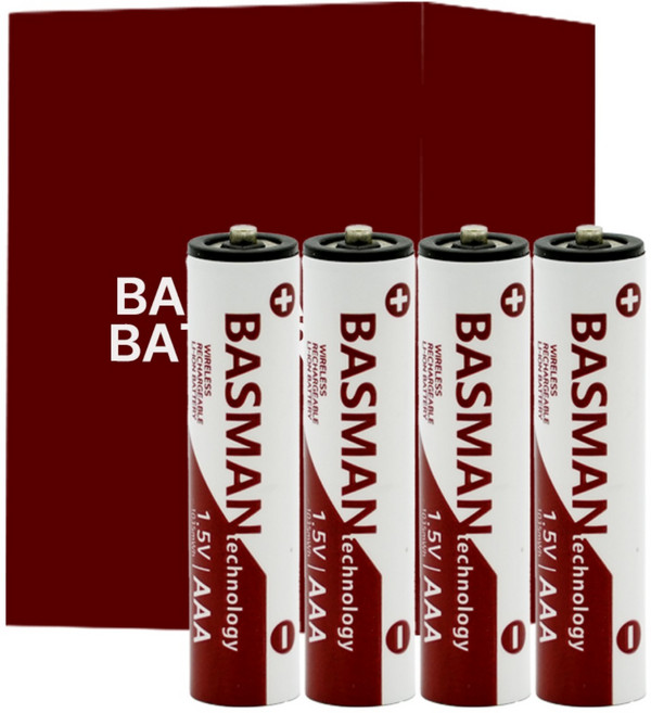 바스맨 2.5세대 무선 충전식 건전지 AAA 4개입 (740mAh), 1개