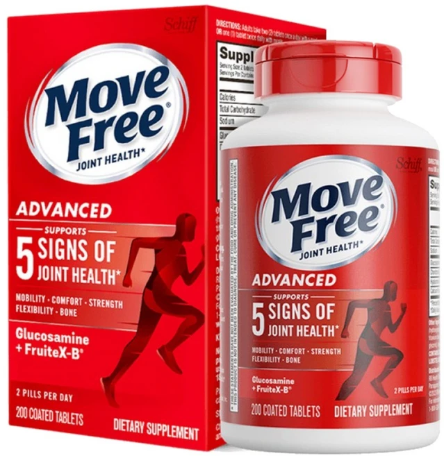 쉬프 무브프리 어드밴스드 조인트 헬스 글루코사민 + 콘드로이틴 + 프루트X-B 타블렛, 200정, 1개 - 쿠팡