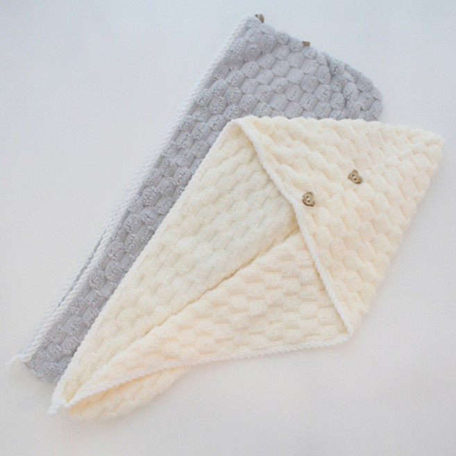 흡수력좋은 헤어타올 긴머리 샤워수건 1+1 아이보리+그레이 핑크+퍼플 1개, 1세트, 아이보레+그레이