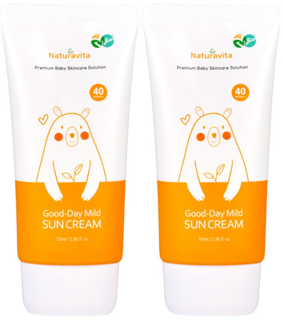 나투라비타 아기 선크림 유아 어린이 온가족 썬크림 안심성분 70ml x2개 (SPF40), 2개