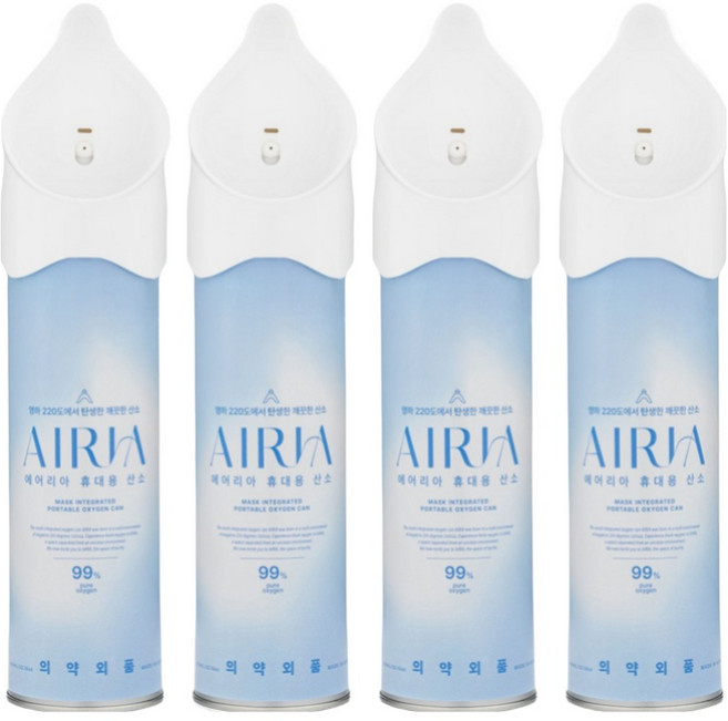 [5.9L 고농도] 에어리아 휴대용 산소캔 655ml, 4개