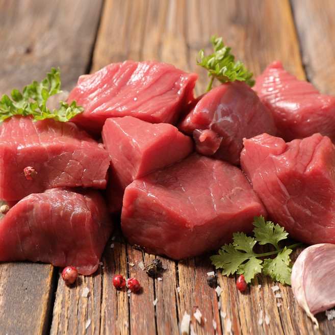 미트윈 GF곡물 등급 홍두깨살 소고기 커팅 소포장선택, 큐브, (300g), 1kg (큐브 300g), 1개