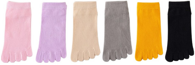 컬러 여성발가락양말 발목 짧은 단목 발가락양말 5켤레세트