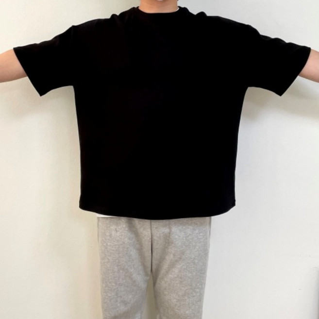 남자 큰 옷 빅사이즈 반팔 오버핏 박스 10수 무지 면 티셔츠 2-5XL