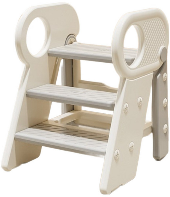 바브레 와이드 스텝 3단 폴딩 디딤대, 1개, 그레이