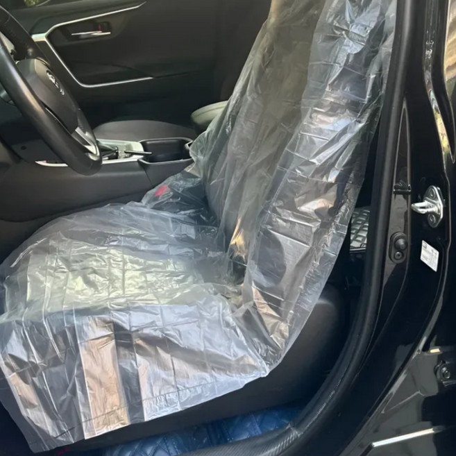 트루행센 두꺼운 차량용 일회용 시트 커버, 50개, 불투명