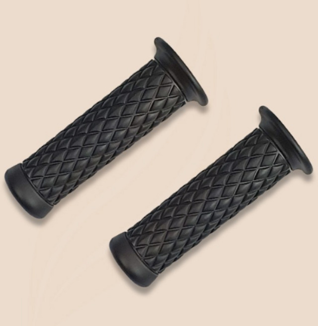 MOXI 오토바이 스쿠터 클래식 튜닝 고무 핸들그립 손잡이 22mm MX-R005, black(블랙), 1세트