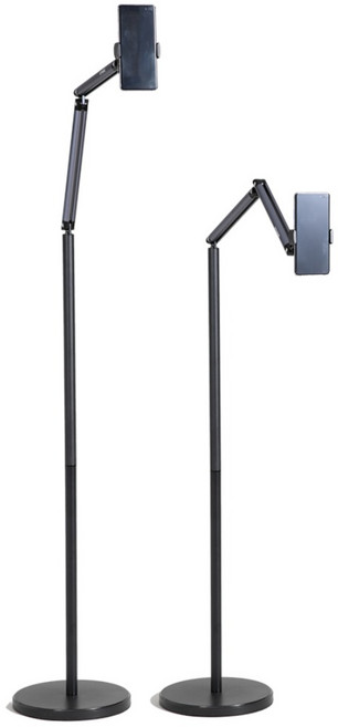 로보 각도조절 핸드폰거치대 스탠드 스마트폰 전용 자바라 책상 침대 수직 촬영용 거치대, 다크그레이+맥세이프, 1개