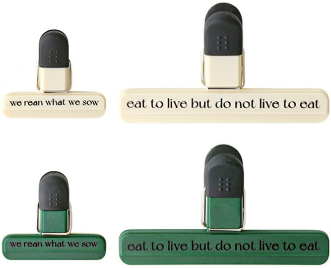 꿈꾸는 키친 레터링 다용도 밀봉 집게, 1세트, 크림 + 그린 4P