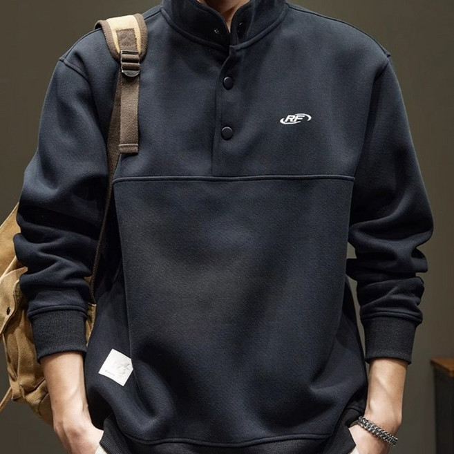 ANYOU 남성용 봄 가을 긴팔티 긴팔 맨투맨 티셔츠 루즈핏 캐주얼 레저 빅사이즈 티셔츠