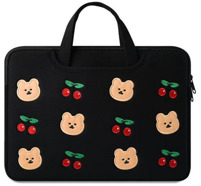 노트북 파우치 귀여운 손잡이 가방 곰돌이 케이스 맥북 갤럭시탭 아이패드, 체리베어, 1개