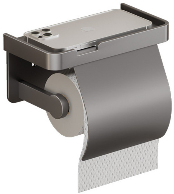 MR.LEE 엄선 다용도 18.5cm 무타공 접착식 휴지걸이 화장실/욕실 무타공 휴지걸이 강력 접착후크제공, 1개, 그레이