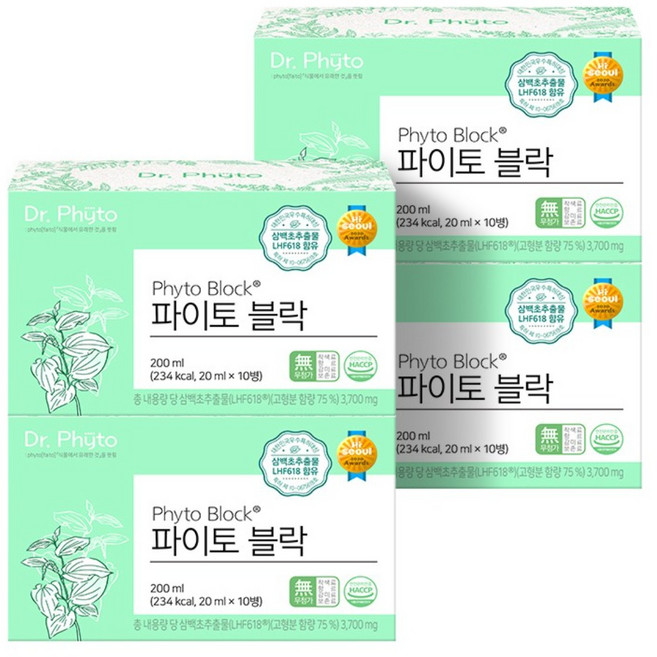 [TV 속 그 삼백초추출물] 닥터파이토 파이토블락 삼백초 추출물 GMP 인증 4박스, 200ml, 4개